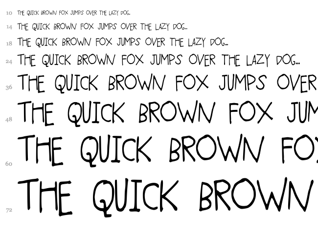 Swing High Low font waterfall